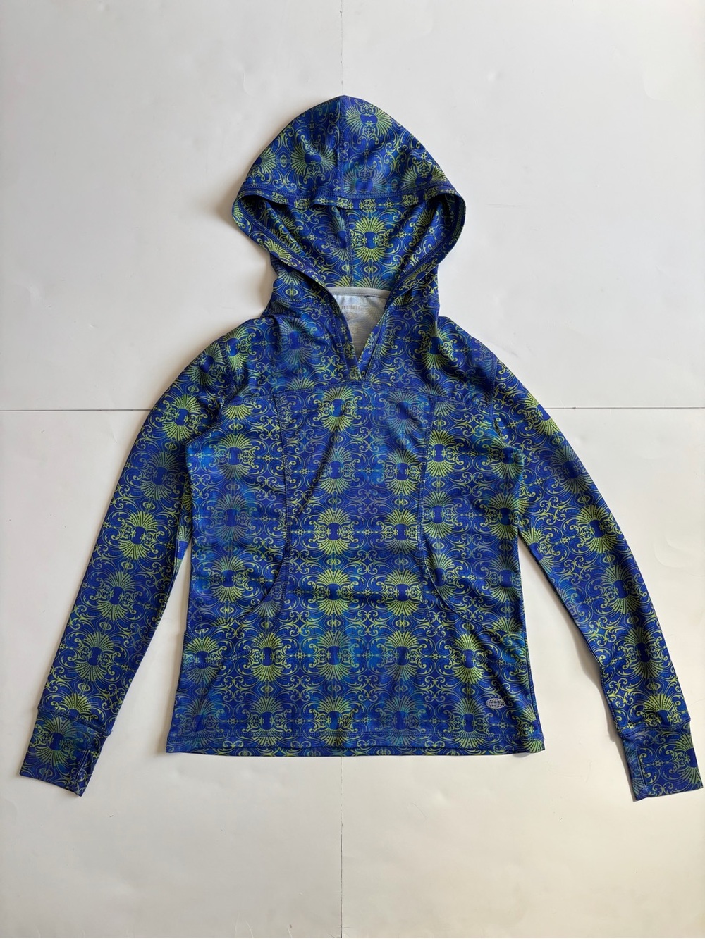 Reel Legends Blue and Green Patterned Hooded Pullover